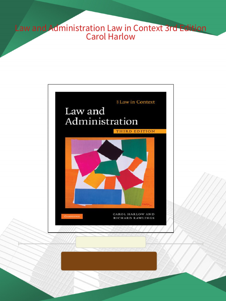 Law and Administration Law in Context 3rd Edition Carol Harlow ... image.