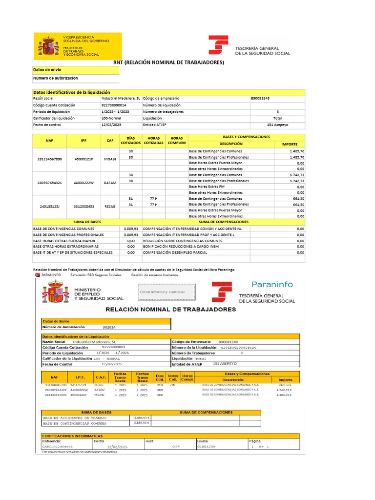 Relación Nominal de Trabajadores 2025 | PDF