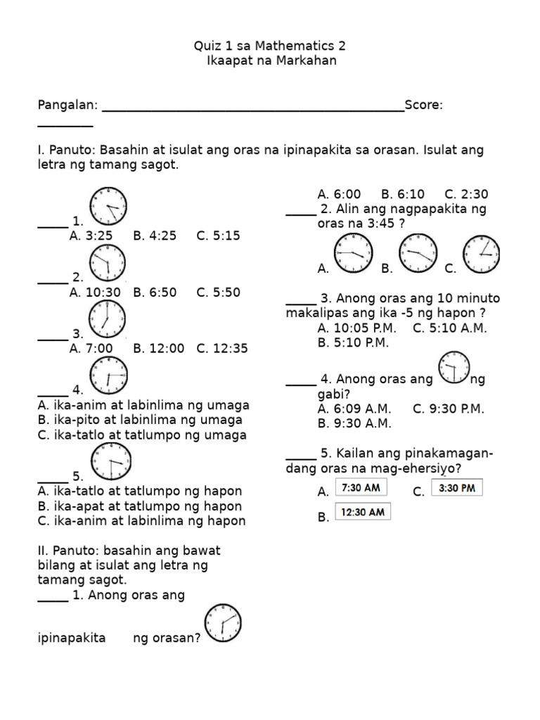 Q1 in Math - 4thQ | PDF
