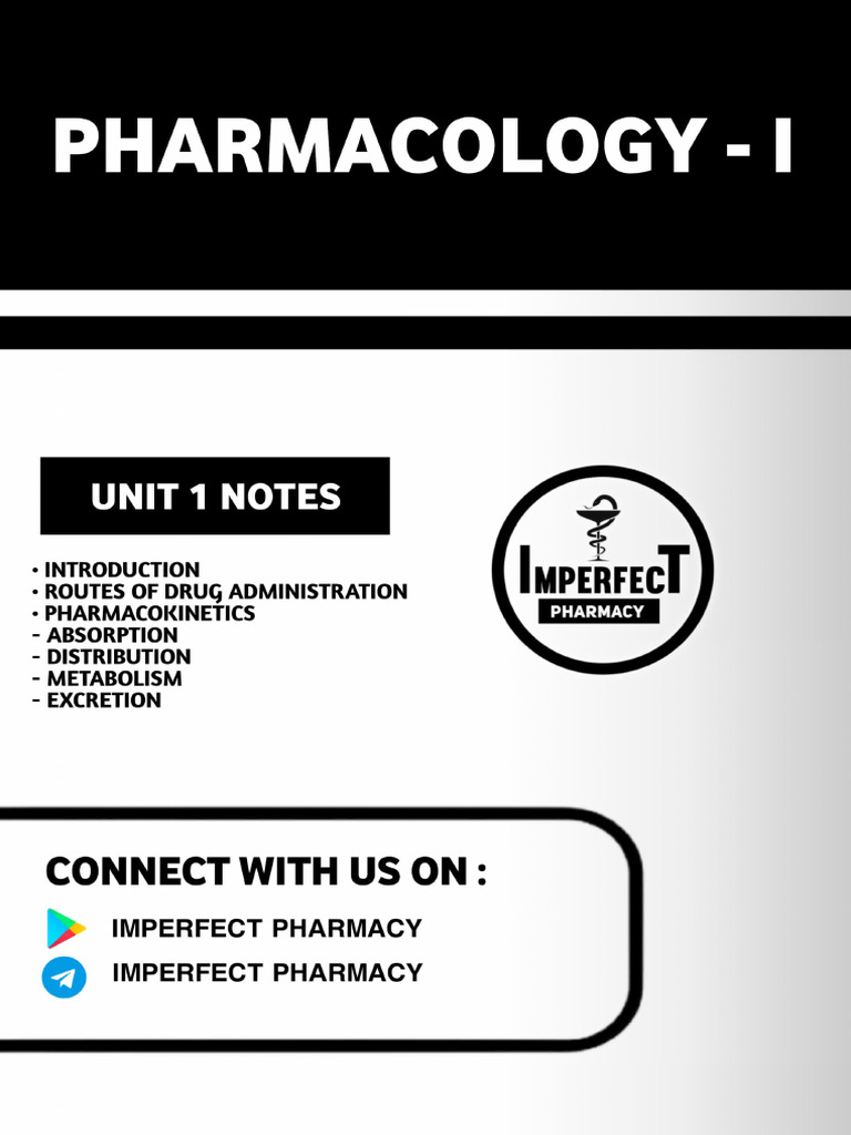 UNIT 1 Pharmacology I Imperfect Pharmacy | PDF