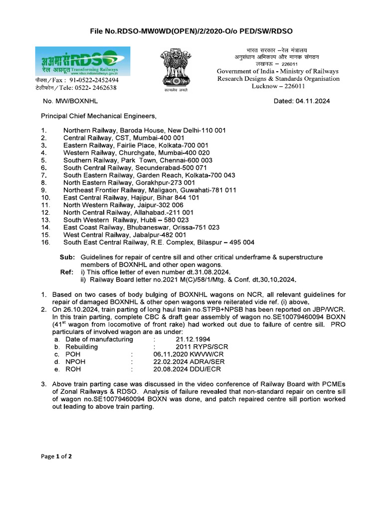 Repair Guidelines for BOXNHL Wagons | PDF | Welding | Construction
