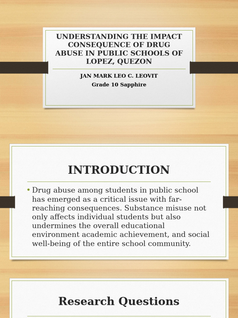 Understanding The Impact Consequence of Drug Abuse in | PDF