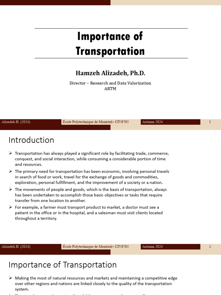 1 - Importance of Transportation | PDF | Transport | Logistics