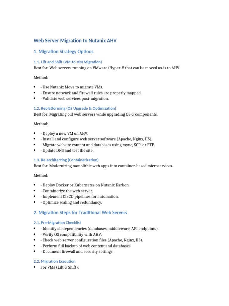Web Server Migration Nutanix | PDF | Web Server | Internet & Web