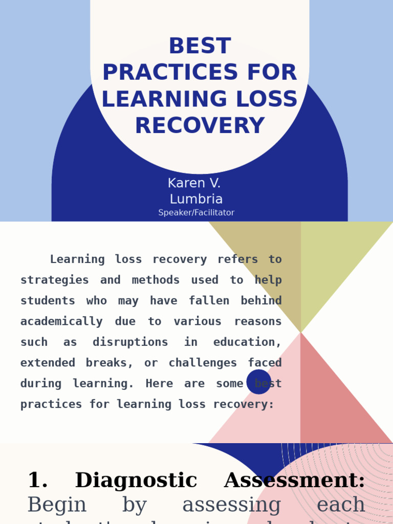 Best Practices For Learning Loss Recovery | PDF | Learning | Behavior ...