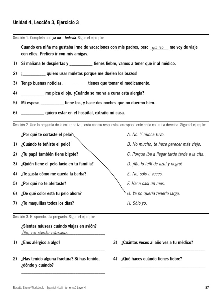 Spanish Student Workbook 46 | PDF