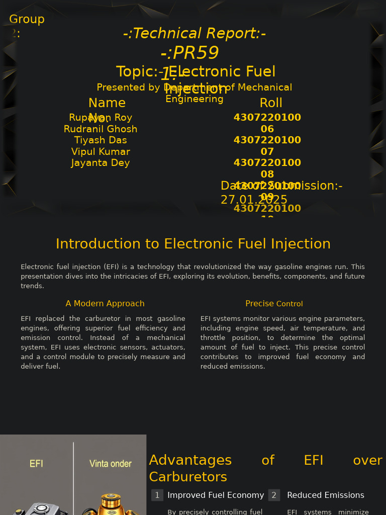 Electronic Fuel Injection Overview | PDF | Fuel Injection | Throttle