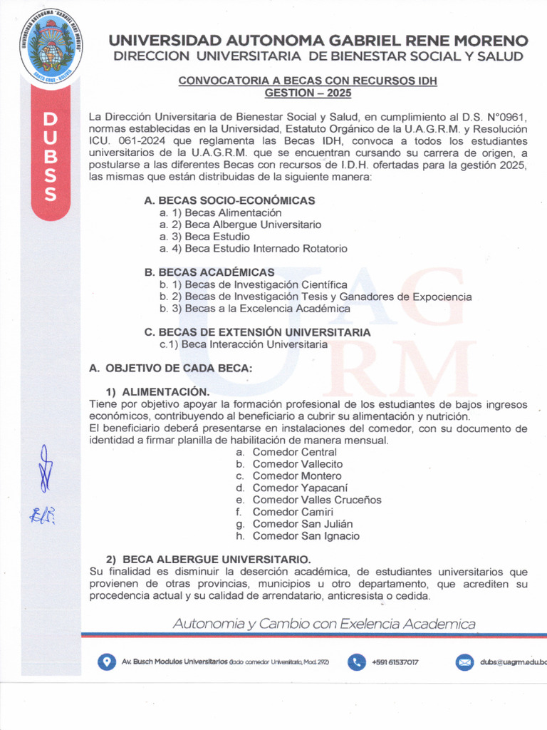 Convocatoria A Becas Idh 2025 | PDF