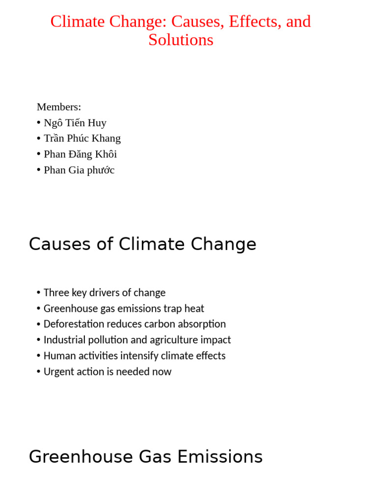 Climate Change: Causes and Solutions | PDF