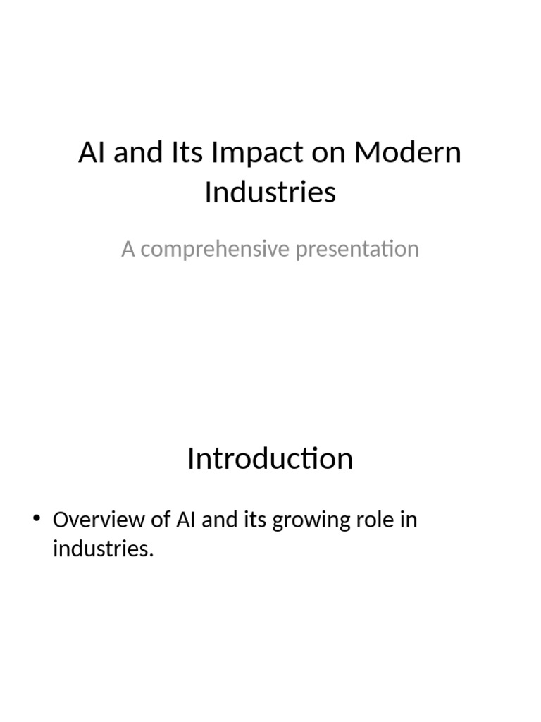 AI and Industries | PDF