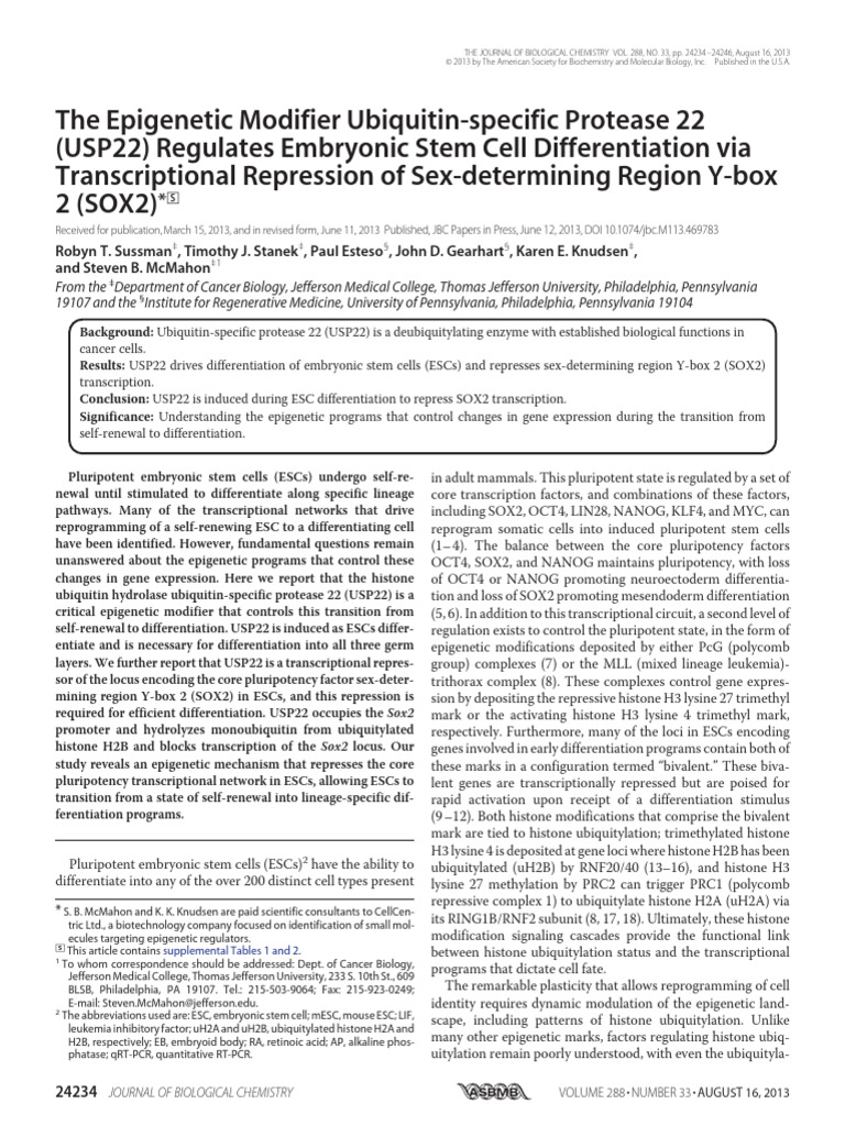 zbc24234 | PDF | Cellular Differentiation | Cell Potency