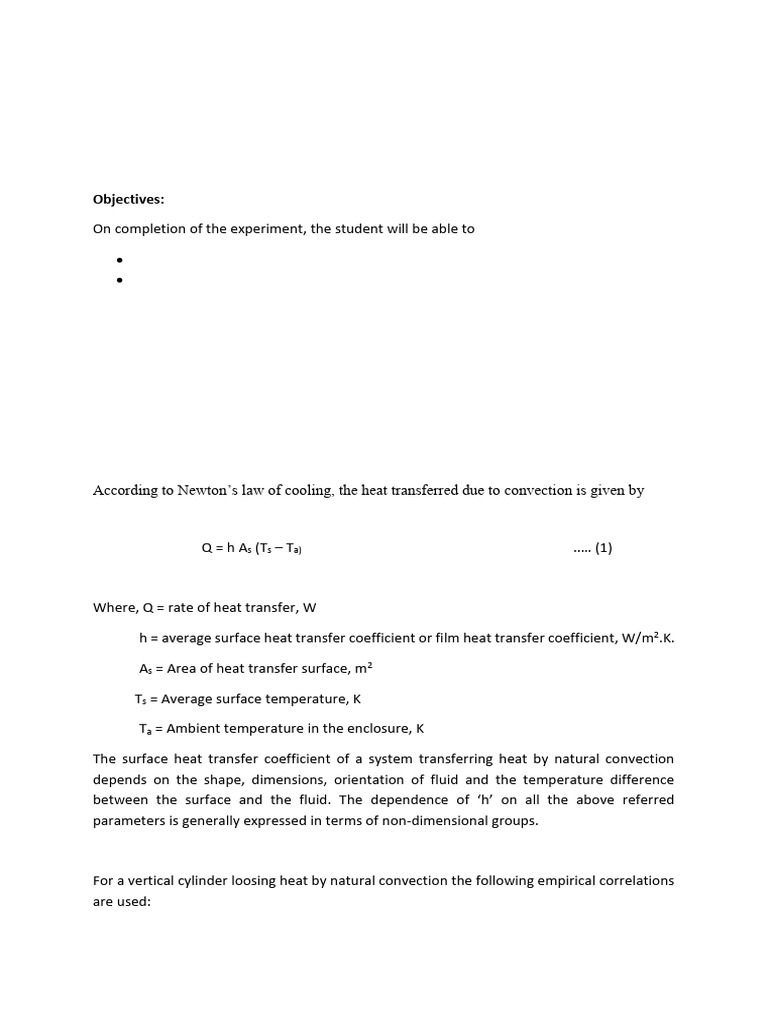 Natural Convection Heat Transfer Study | PDF | Convection | Heat Transfer
