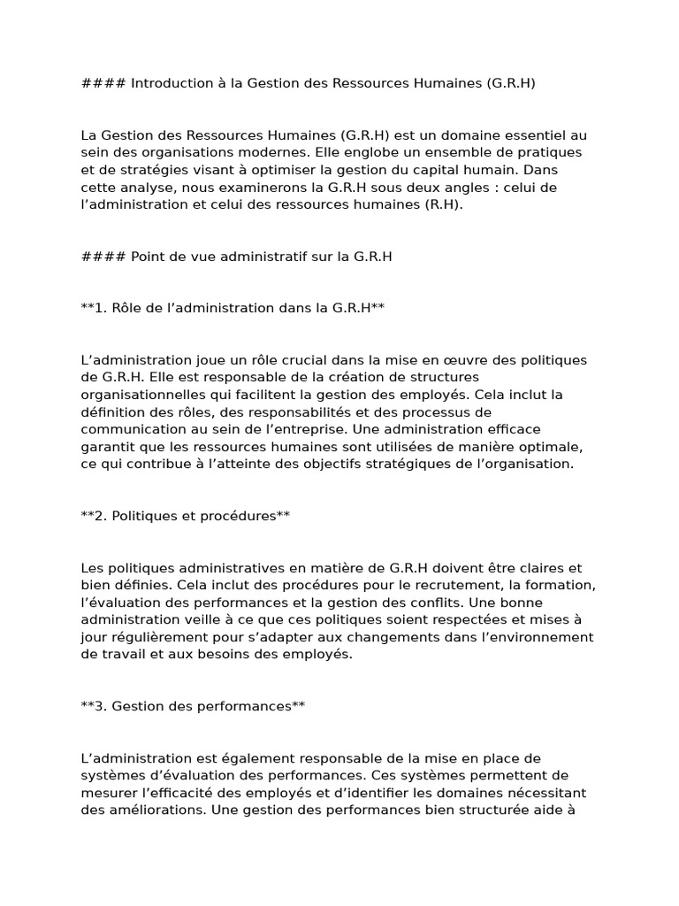 Essentiel de la Gestion des RH | PDF | Gestion des ressources humaines ...