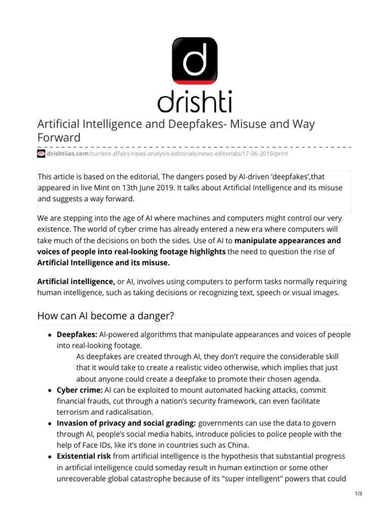 AI Misuse and Deepfake Solutions | PDF | Artificial Intelligence ...
