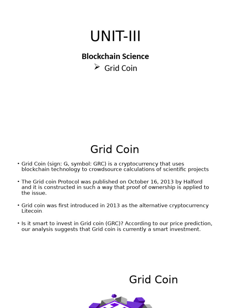 UNIT-III Grid Coin | PDF | Grid Computing | Cryptocurrency