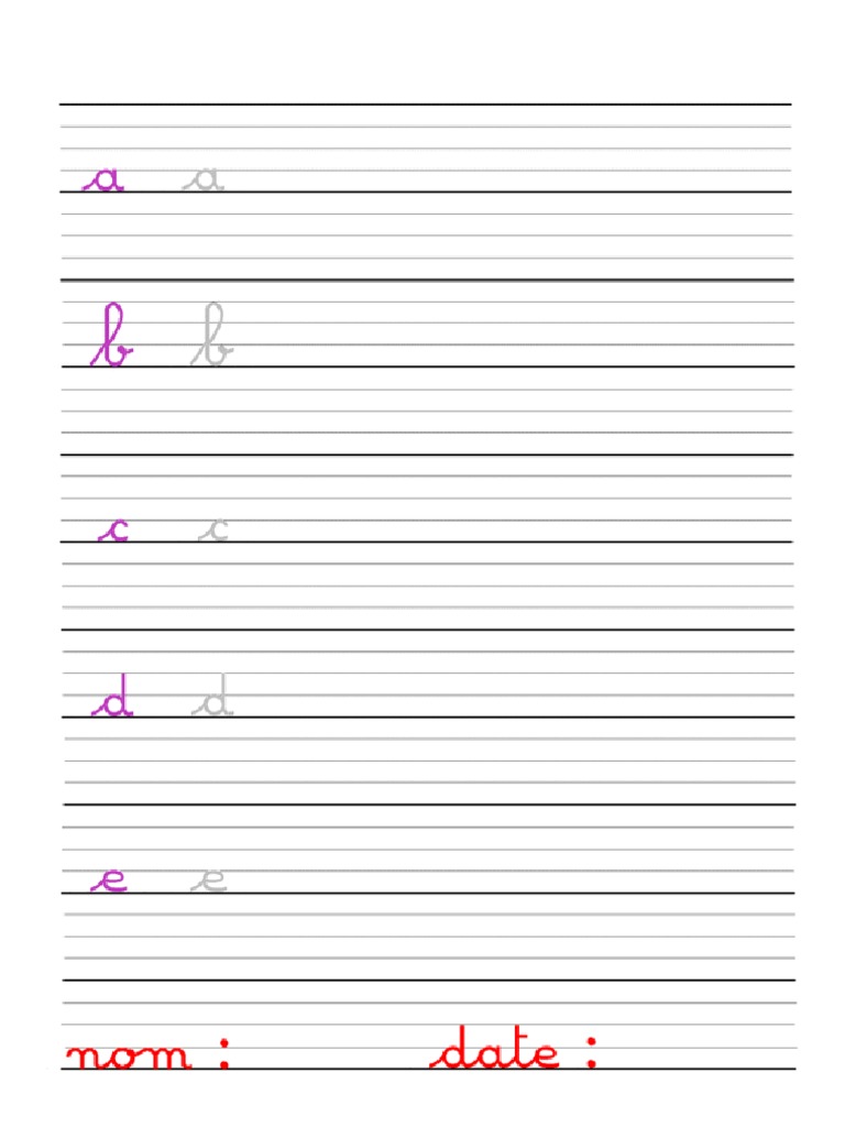 Ecriture Cursive Cp Zecol