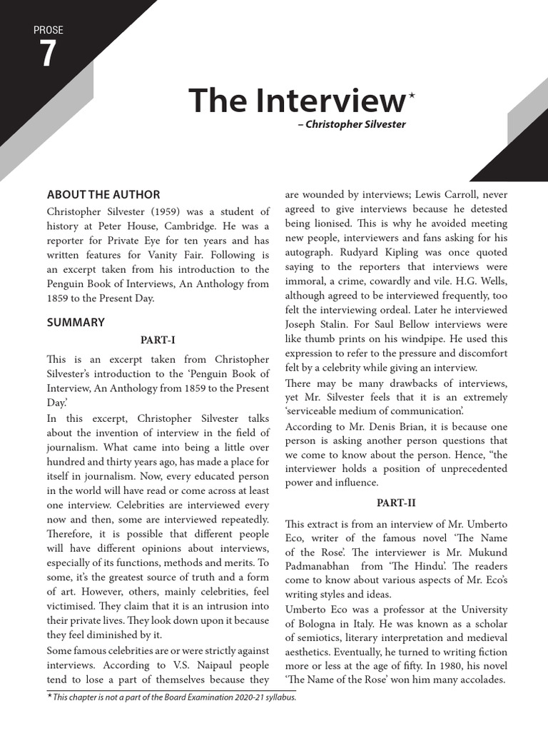 07 the Interview | PDF | Novels