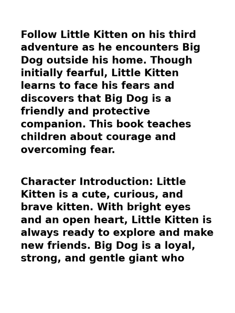 B3 the little kitten and the big dog pdf