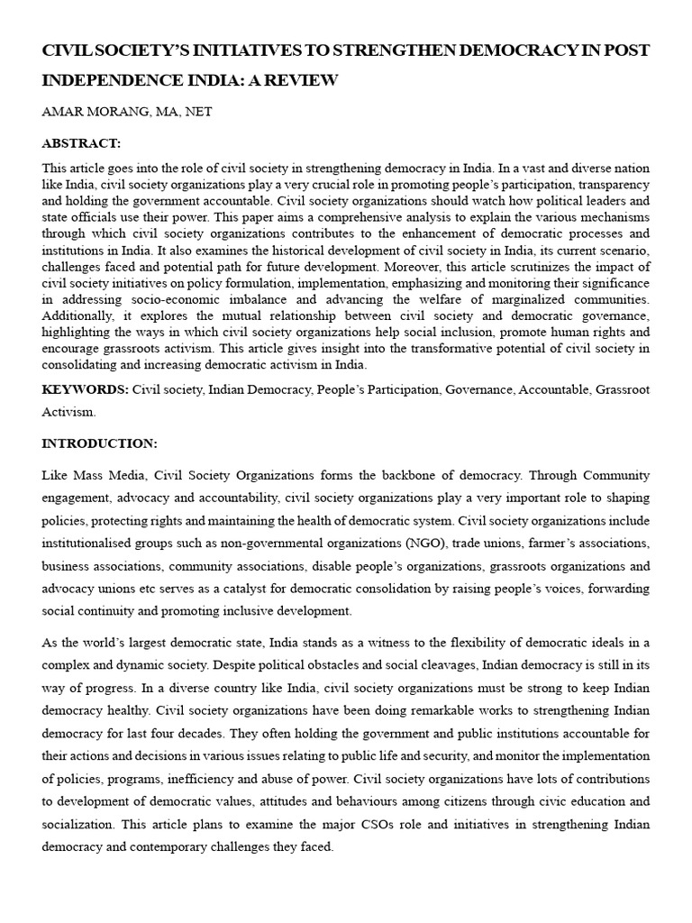 civil society | PDF | Non Governmental Organization | Democracy