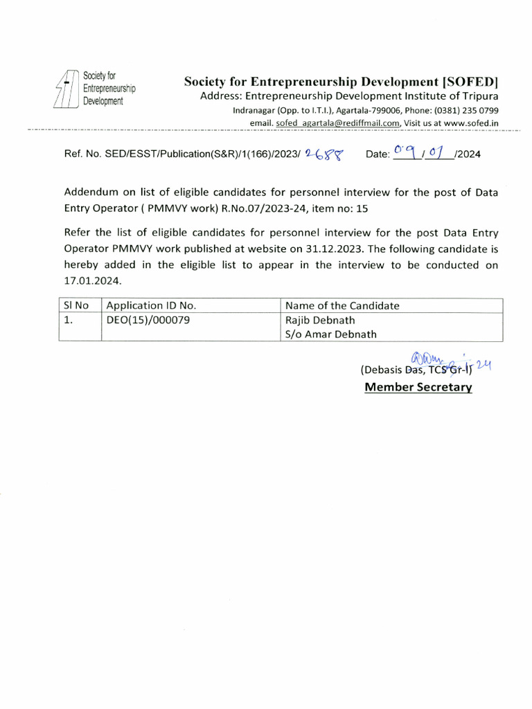 Addendum: Data Entry Operator Interview List | PDF