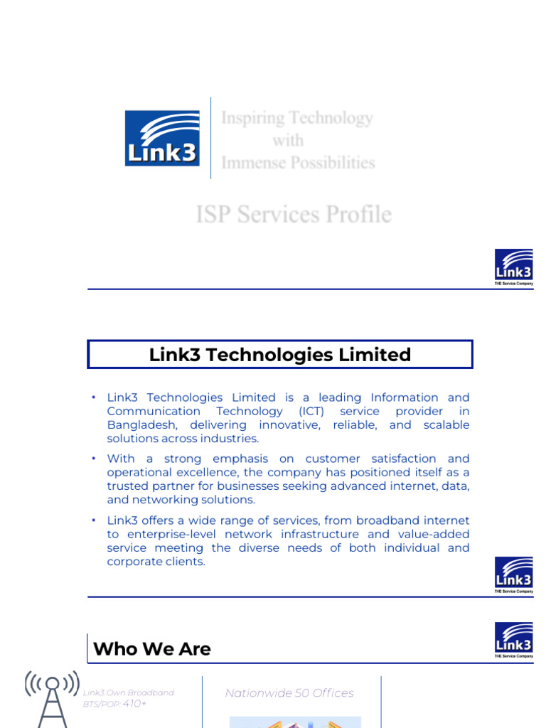 Link3 Technologies ISP Services Overview | PDF | Computer Network ...
