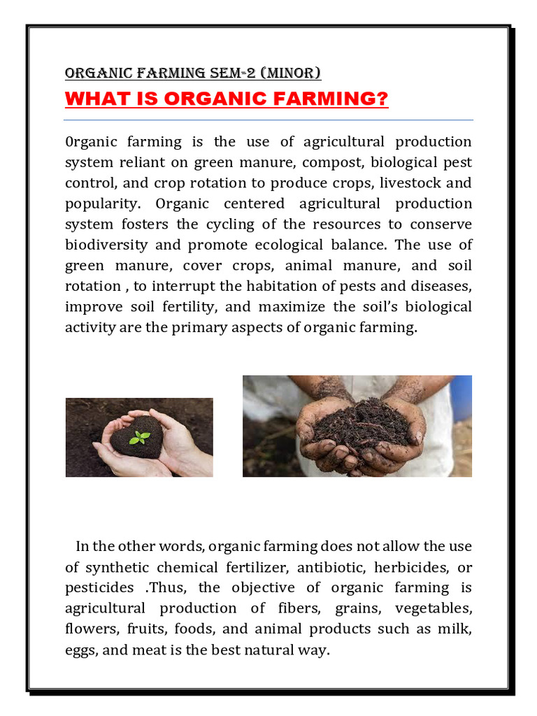 Organic Farming Principles and Methods | PDF | Organic Farming ...