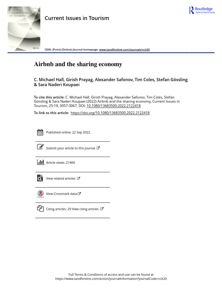 Airbnb's Impact on the Sharing Economy | PDF | Consumer Behaviour | Tourism