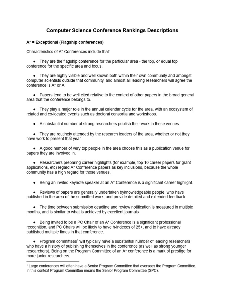 Computer Science Conference Rankings Guide | PDF | Data
