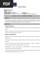 PLANO DE ENSINO DA DISCIPLINA DE FILOSOFIA 2012/01 FASC