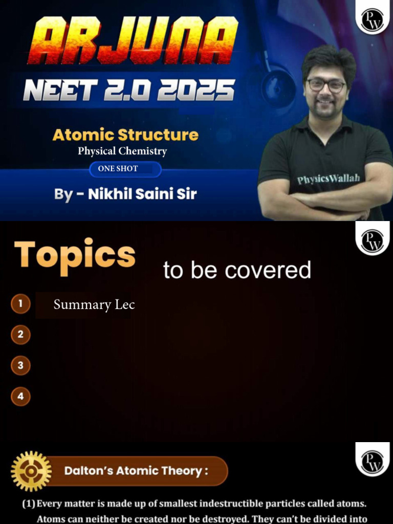 Atomic Structure Summary Lecture Classnotes.pdf | PDF