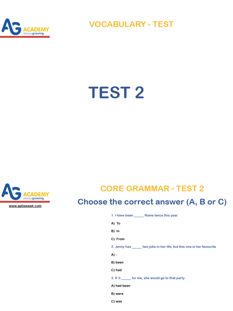 Grammar Test | PDF