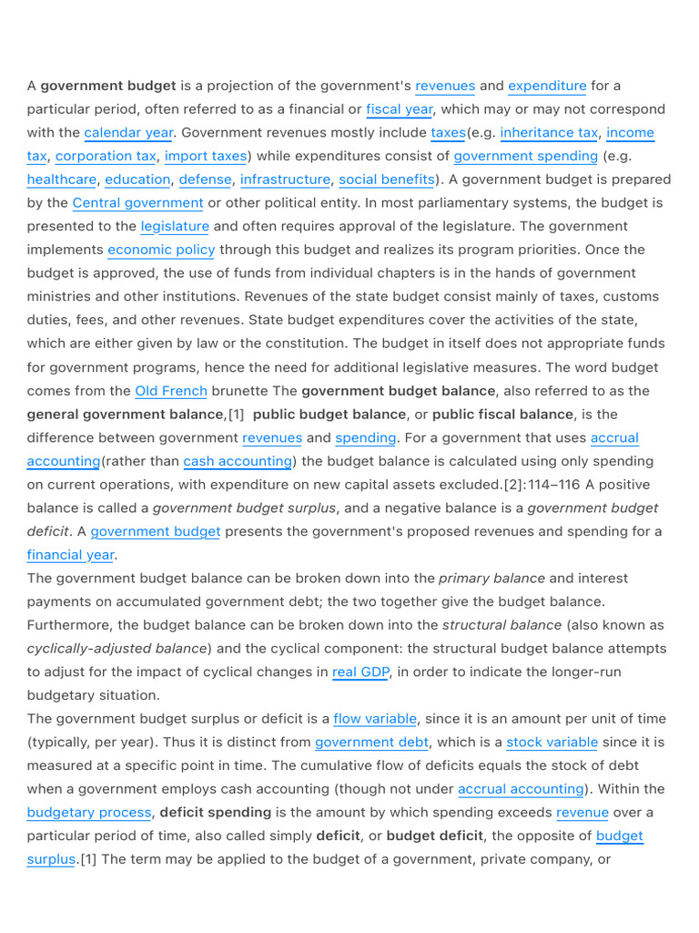Understanding Government Budgets | PDF | Government Budget Balance ...
