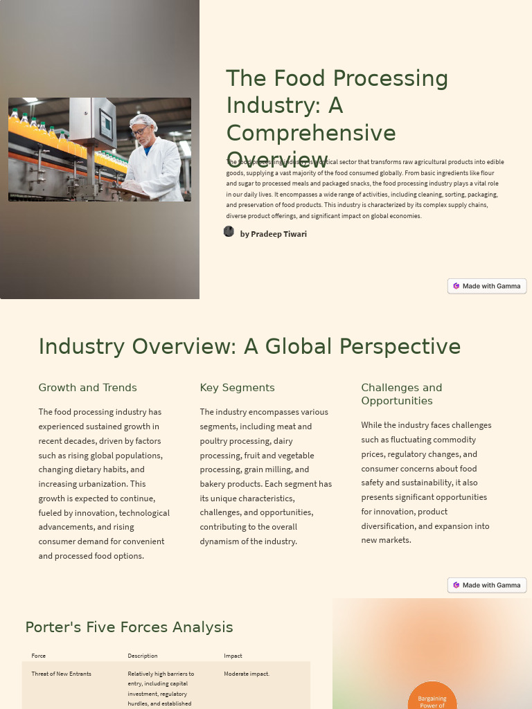 Food Processing Industry Overview | PDF | Food Industry | Sustainability