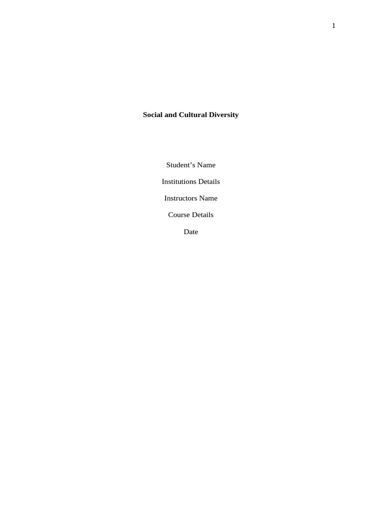 Understanding Social and Cultural Diversity | PDF | Counseling ...
