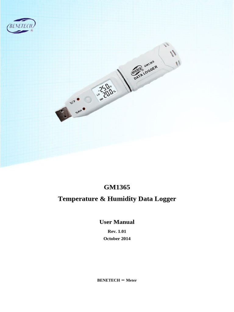 GM1365 Data Logger User Manual | PDF | Computing
