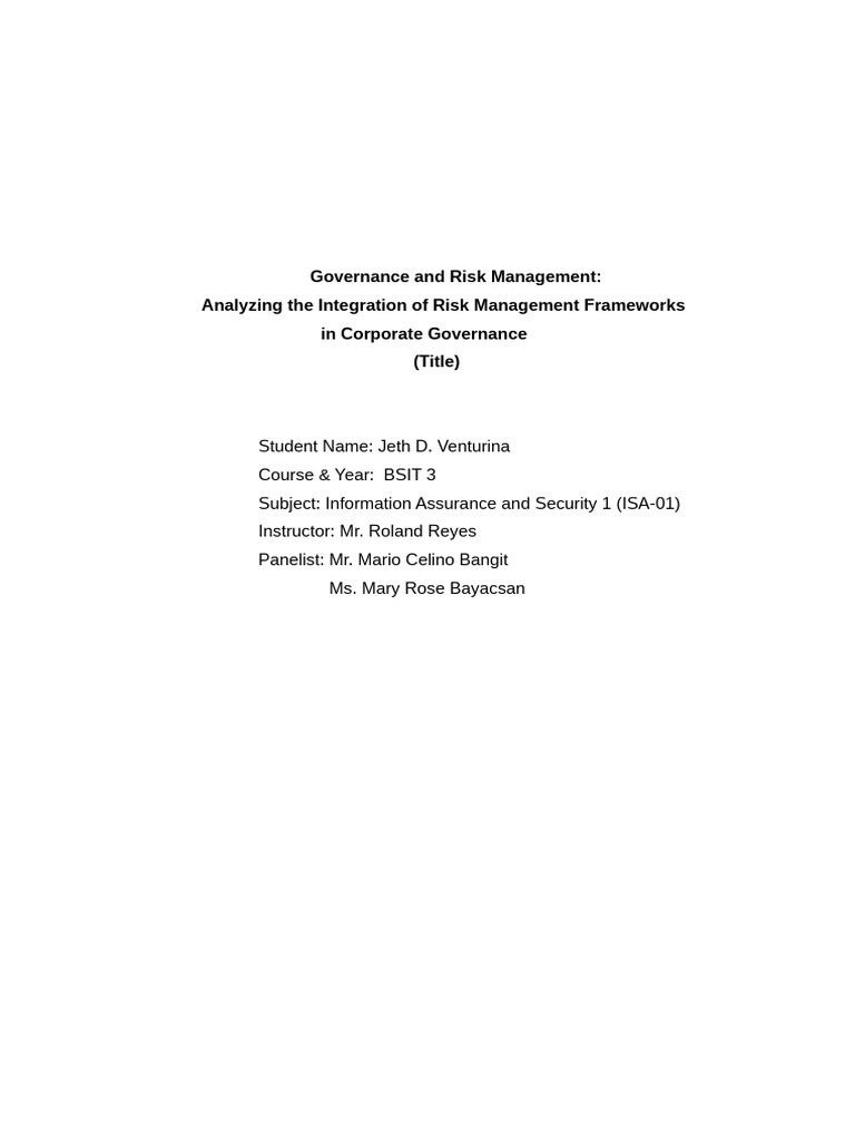 GRC in Cybersecurity: Framework Analysis | PDF | Computer Security ...