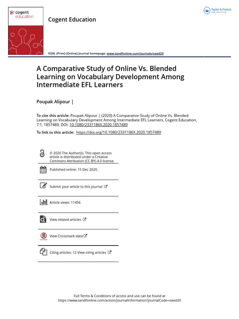 Online vs. Blended Learning in EFL | PDF | Educational Technology ...