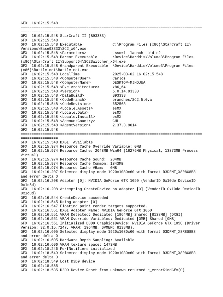 StarCraft II Graphics Log Analysis | PDF | Computer Engineering | Ibm ...