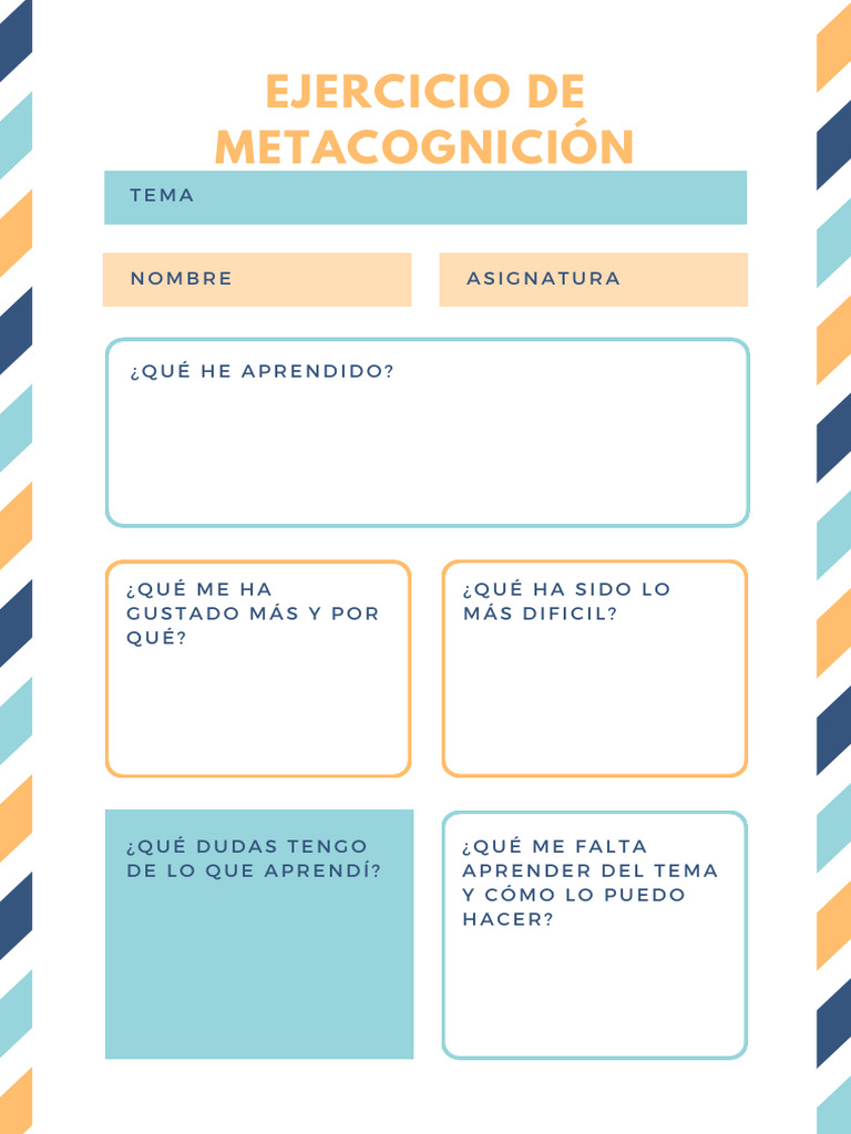 Ejercicio de Metacognición en Aprendizaje | PDF