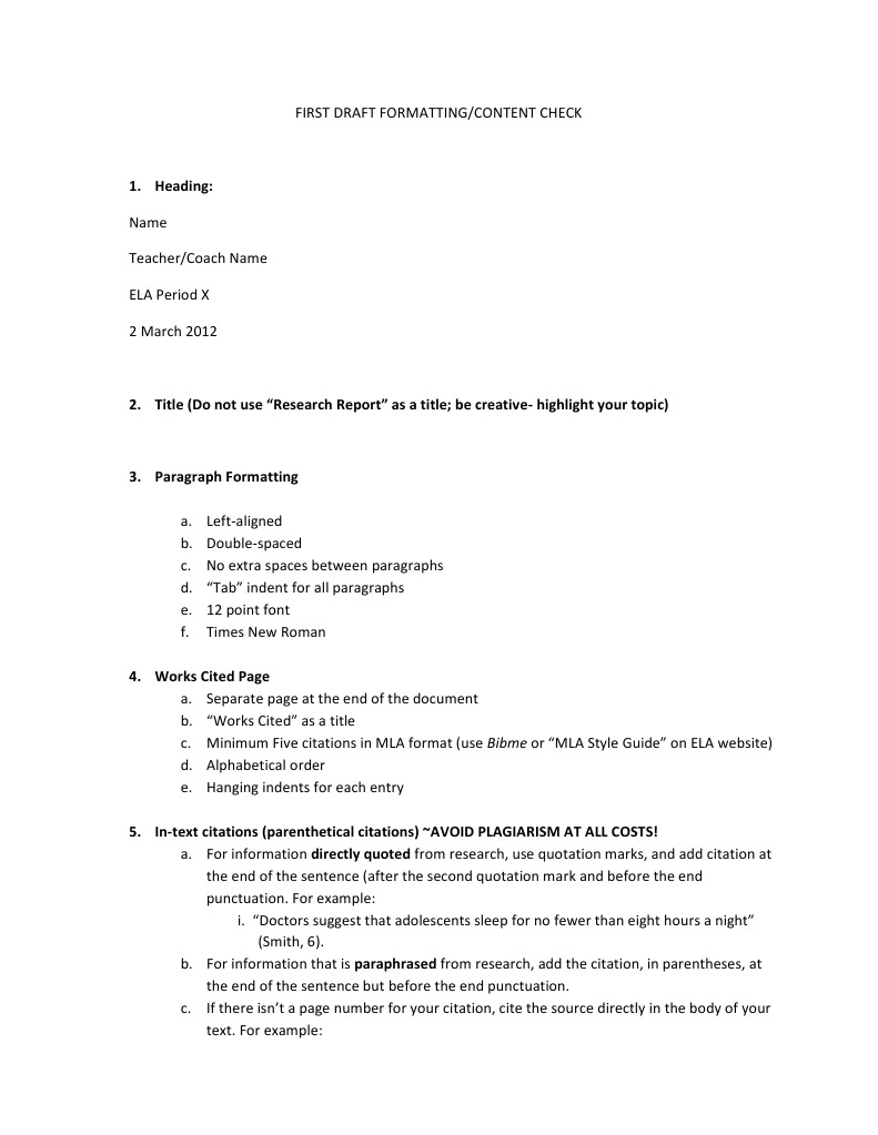 First Draft Formatting Check | PDF | Career & Growth | Language Arts ...