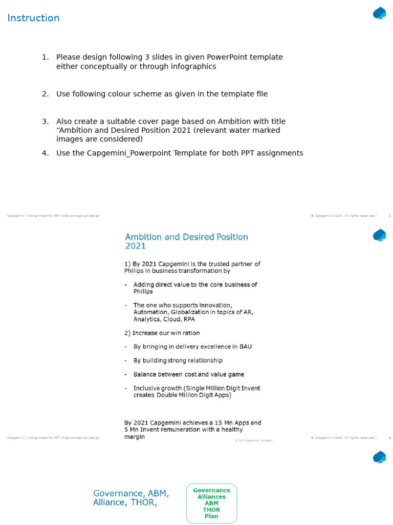 Capgemini 2021 PPT Design Assignment | PDF