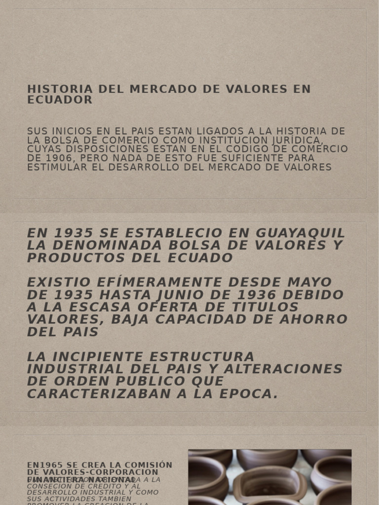 Historia del Mercado de Valores en Ecuador | PDF | Bolsa | Bolsa de Valores