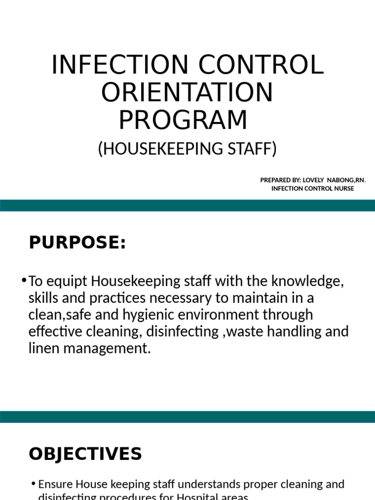 Infection Control Training for Housekeeping | PDF | Disinfectant | Hand ...