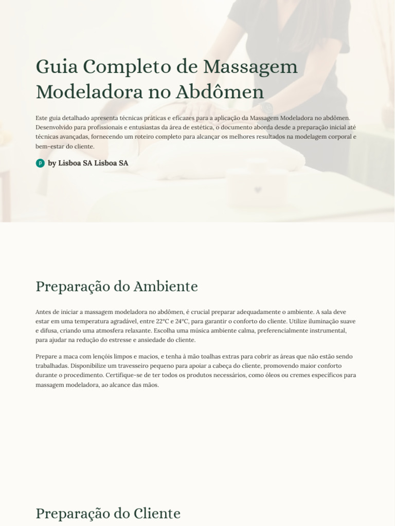Massagem Modeladora: Guia Prático e Completo | PDF | Massagem | Pele