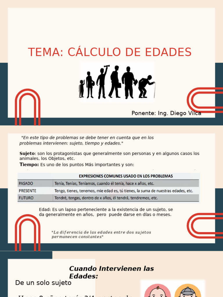 Cálculo de Edades: Ejercicios y Problemas | PDF