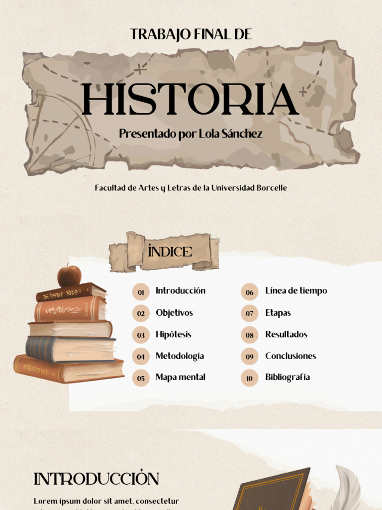 Presentación de Historia Proyecto de Grado Papel Antiguo Marrón y Beige ...