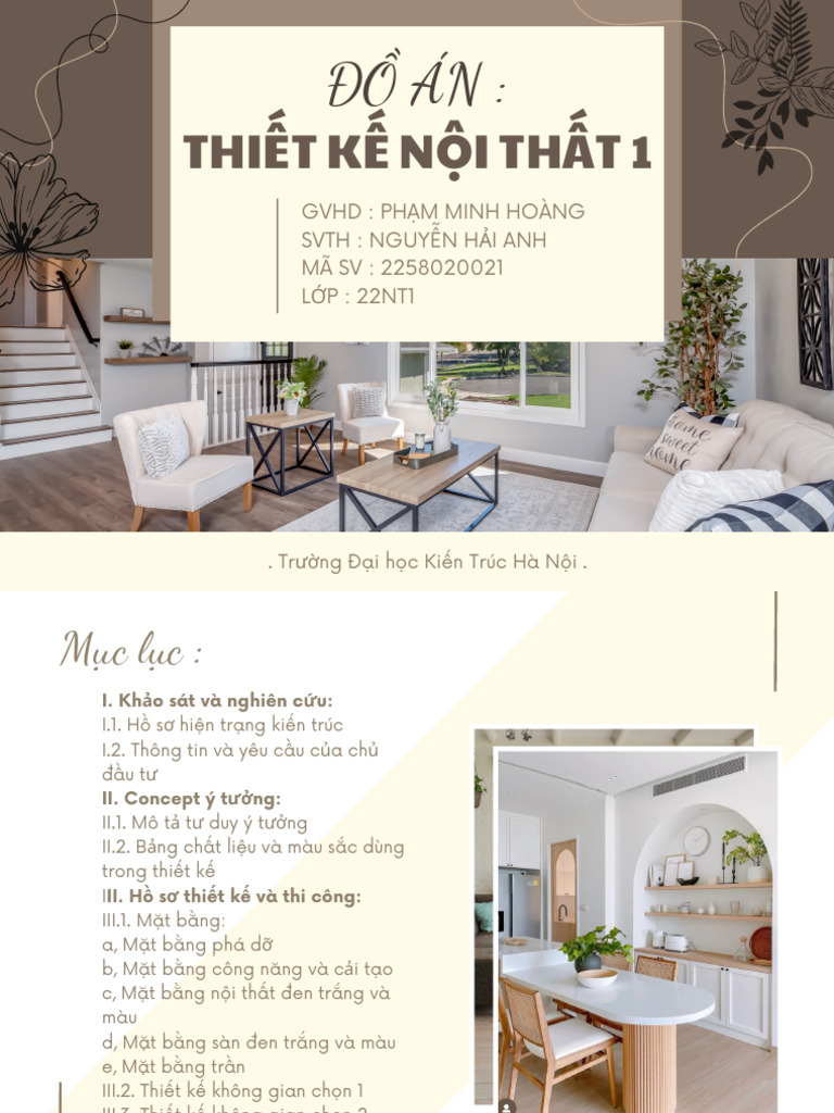 THIẾT KẾ NỘI THẤT 1 | PDF