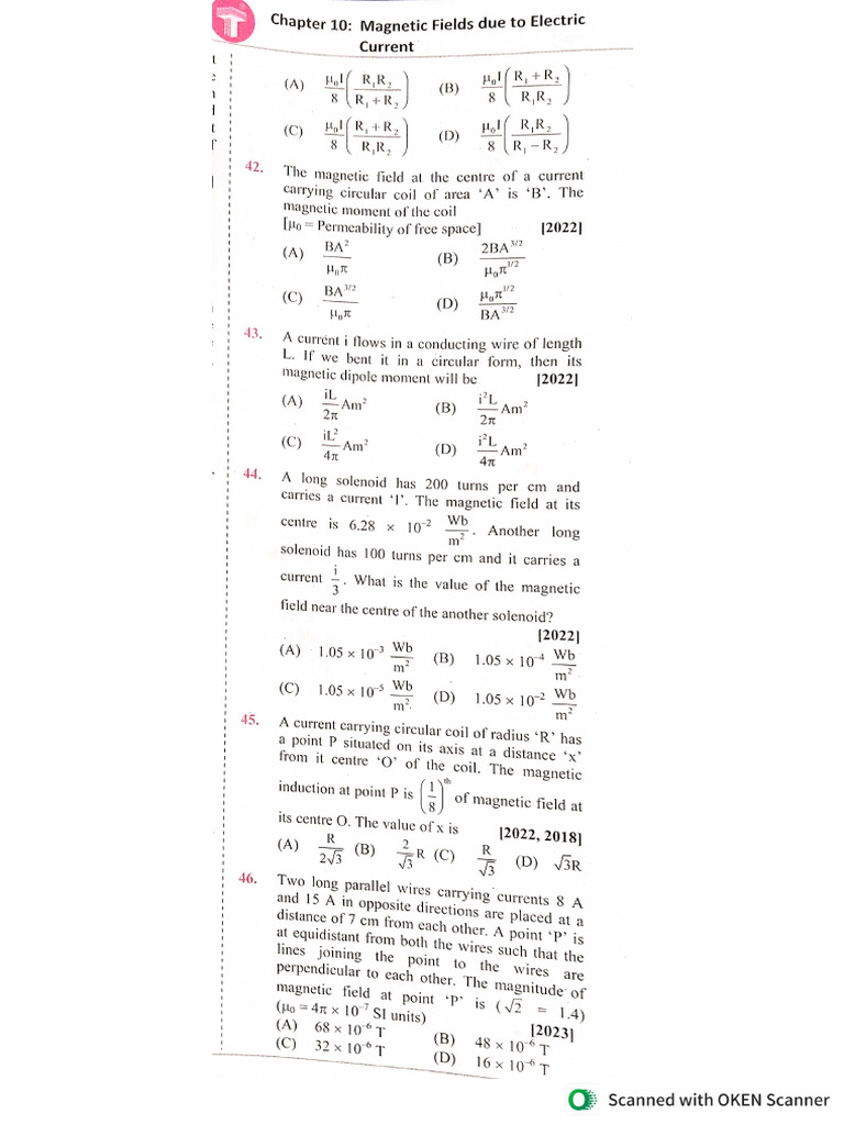 magnetic fields due to Electric current | PDF