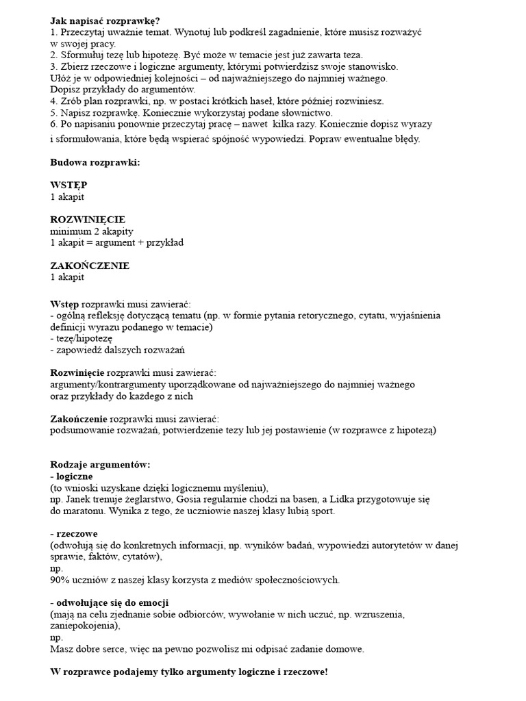 Materiały Do Rozprawki | PDF