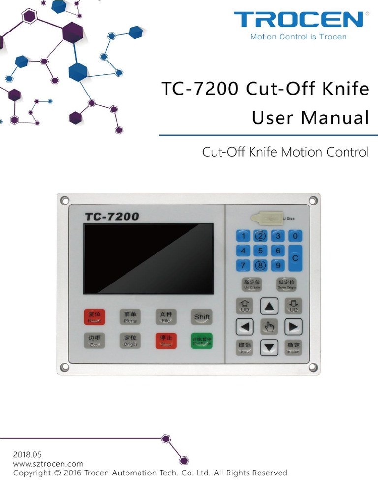 TC-7200 Motion Control User Manual | PDF | Menu (Computing) | Cursor ...